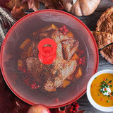 Netafdekking voor levensmiddelen, 3 stuks voedselafdekking buiten, voedselafdekking voor levensmiddelen, voedselafdekking mesh met handvat, voor keuken, picknick (3 kleuren)