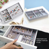 Sieradendoosje voor dames, sieradenkistje met 3 laden, acryl sieradendoos + lippenstift organizer voor ringen, horloges, oorbellen, armbanden, halskettingen