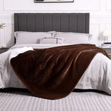 Luxe fleece deken, 600 g/m², ultra zacht en warm knipperend, lichte pluche deken voor slaapbank, herfst, winter en lente, 150 x 200 cm, bruin