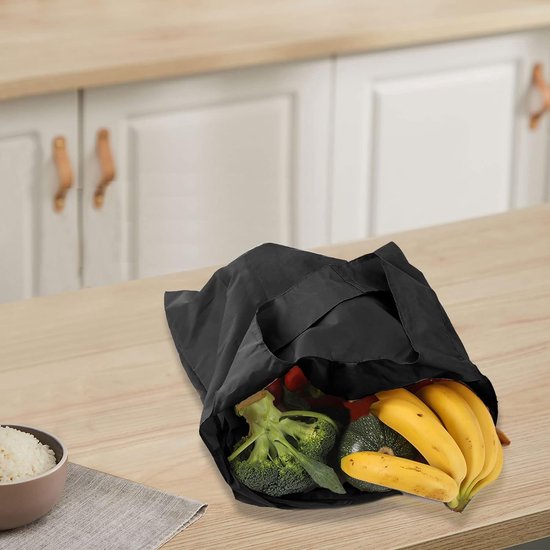 3 stuks opvouwbare boodschappentassen, milieuvriendelijke boodschappentassen, opvouwbare boodschappentassen met aangebrachte zak, herbruikbare boodschappentassen, wasbaar, duurzaam en licht