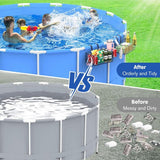 Zwembadopbergmand, 2 stuks frame, zwembadkoord met bekerhouder, opvouwbare tuinzwembad, organizer, opbergdoos, zwembad, zijmand voor bovengronds zwembad, kinderzwembad, zwembadaccessoires,