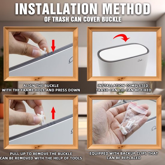 Duw Lip Prullenbak Slanke Moderne Prullenbak Draagbare Afvalmand Plastic Wit Recycling Prullenbak voor Slaapkamer Keuken Kantoor Badkamer Woonkamer 9L