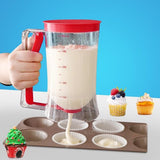 Deegdispenser, deegportioner, 900 ml, cake, deegdispenser, maatbeker, doseerder, wafels, deegdispenser, deegdispenser, cupcake, speciale batter, bakken, doe-het-zelf gereedschap met deksel