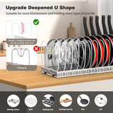 Housolution pannenhouder voor lade, uitbreidbare potdekselhouder met 14 verstelbare verdelers, potdeksel opbergpan organizer dekselhouder voor keuken, wit