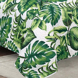 Sprei, quilt, bedsprei Tavira, 3-delige set met 2 kussenslopen 40 x 40 cm, keuze aan kleuren en maten (groen-wit-ecru - jungle, 220 x 240 cm)