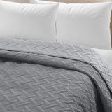 WOLTU Bedsprei Sprei met geometrisch patroon,dekbedovertrek patchwork omkeerbaar Zacht en aangenaam 170x210cm,Donkergrijs+Lichtgrijze BWP5025dgrM01