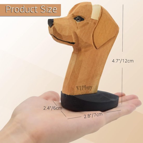 Handgemaakte vorm houtsnijwerk glazen glazen houder standaard zonnebril display standaard thuis bureau decoratie (Labrador Retriever)