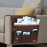 Sofa Organizer afstandsbediening houder, bedtas, antislip nachtkastje, caddy opbergtas voor telefoon, tijdschrift, boeken, bril - koffie