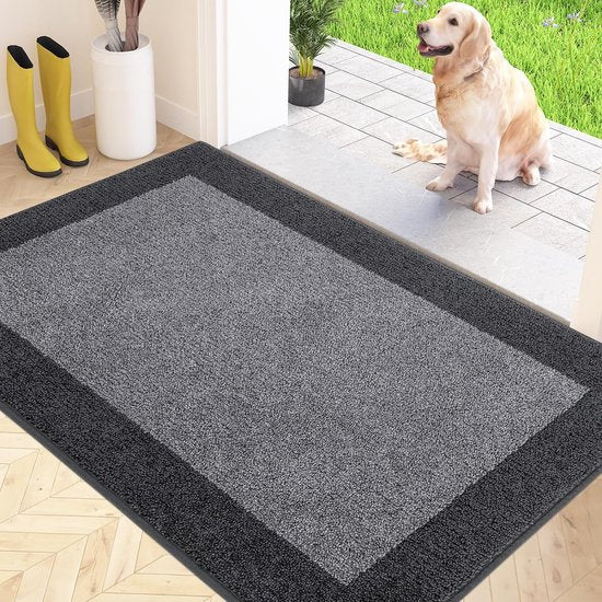 Schoonloopmat voor binnen, 60 x 90 cm, antislip deurmat, wasbare schoonloopmat, absorberende deurmat voor hond, entree, voordeur