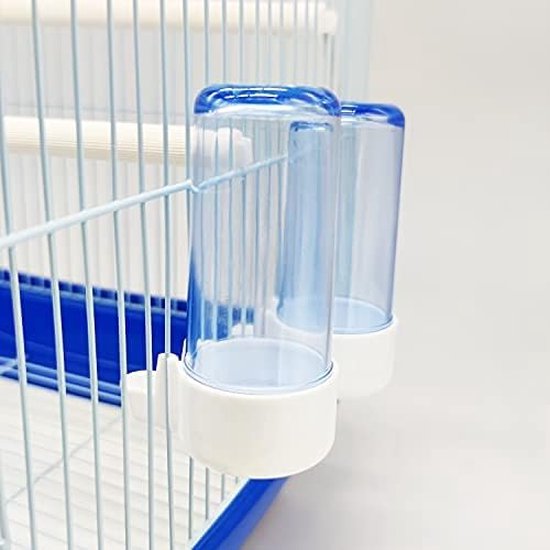 Voeder/drinker, 2 stuks, 100 cc, metaal, met feeder, drinker, swing, jumper emmer, kleur willekeurig