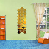 i 24 stuks zeshoekige acryl wandspiegelstickers spiegelwanddecoratie spiegel zelfklevende spiegeltegels esthetisch voor slaapkamer woonkamer (2,5"/goud)