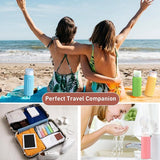 Siliconen reisflessenset met labels, 5 stuks lekvrije reiscontainers en toiletartikelenset voor shampoo crème conditioner lichaamsverzorging, BPA-vrij en TSA getest 90ml & 60ml