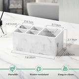 Tandenborstelhouder van hars, 5 tandenborstelvakken, handgemaakte tandenborstelstandaard voor elektrische tandenborstel, tandpasta, grind wit