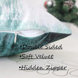 Fluwelen kussensloop, 40 x 40 cm, set van 2 stuks, groen, decoratieve kussenslopen, zacht, esthetische kussensloop, landelijke stijl, sierkussen, knuffelkussen, modern, bankkussen, sierkussen