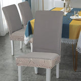 6 stuks, universeel, stretch, set van 6, moderne, elastische duurzame stoelhoezen voor eetkamer, banket, decoratie, camelstrepen