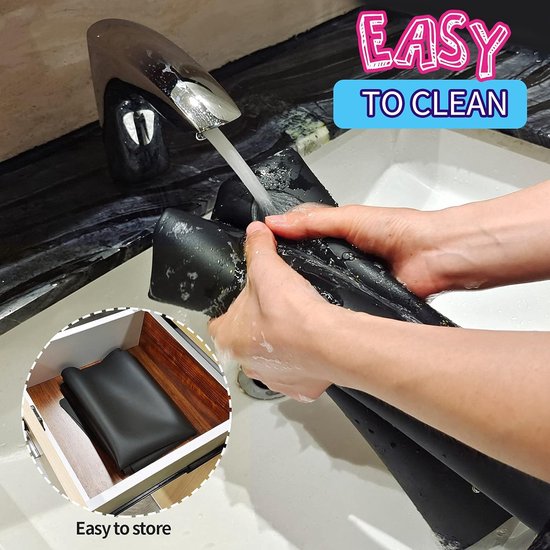 siliconenmat groot, 70 x 50 cm, siliconen mat voor epoxyhars, zwart, 1,3 mm dikke siliconen knutselmat, siliconen onderlegger, anti-aanbak antislip tafelmat, knutselonderlegger, voor giethars,