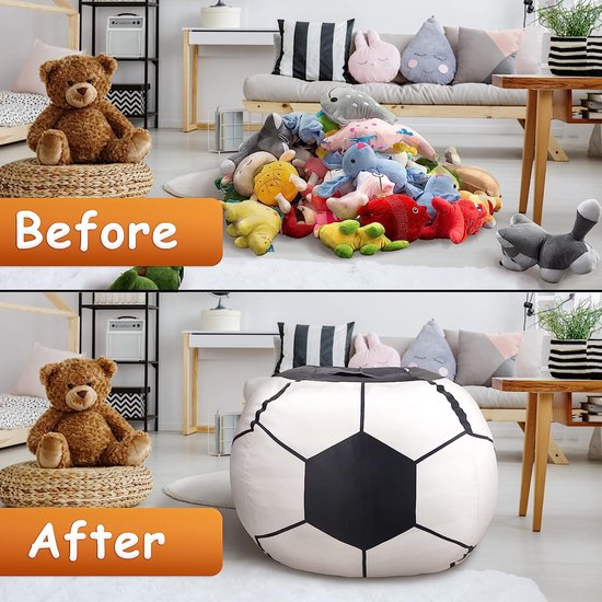 opbergzak voor speelgoed, gestreepte zitzak, opbergtas.