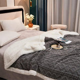 knuffeldeken, hoogwaardige schapendeken, super zachte fleecedeken als bankdeken, sprei of woondeken, bankdeken, sprei, donkergrijs, 150 x 200 cm