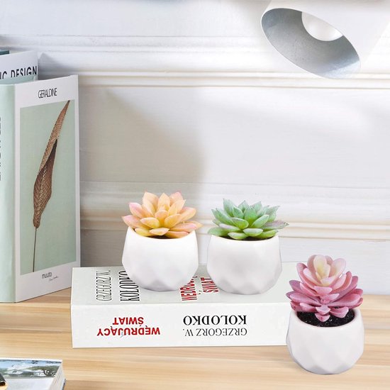 Kunstmatige vetplanten, 3 stuks, kunstplanten met pot, kleine kunstplant, voor tafel, huis, balkon, kantoor, decoratie. Kunstmatige vetplanten, 3 stuks, kunstplanten met pot, kleine kunstplant, geschikt voor tafel, huis, balkon, kantoor, decoratie.