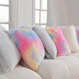 Set van 2 kussenslopen, superzacht, wollig, kussenhoezen, 40 x 40 cm, decoratieve dubbelzijdige pluche bankkussens, knuffelkussensloop, kunstbont, kussen, knuffelkussen, bankkussen, voor bank,