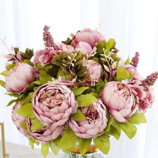 Artificial Flower, Peony, Fake Flower, Wedding Bouquet, Decoration, Family Table, Public, Car, Kitchen, Office, Garden, Indoor, Outdoor, Bridal, Green Area, Plants