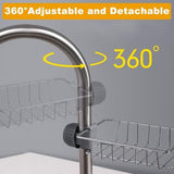 Doucheplank zonder boren, roestvrij staal, voor douchestang, 2 stuks zeephouders, douchegelhouder, doucheplank voor shampoohouder, opbergrek voor badkamer, keuken, douchemanden, organizer