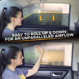 voor de auto, voor baby ' s en kinderen, met gecertificeerde UV-bescherming, universeel zonneklep, autonet, voor zijruiten, mesh materiaal, beschermt passagiers, kinderen en huisdieren, 2 stuks