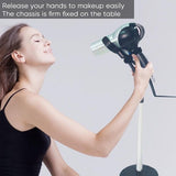 Föhnhouder, 360 graden instelbaar, roestvrij staal, handvrij, afneembare zuignap, standaard met klemhouder, 40 x 19 x 6 cm