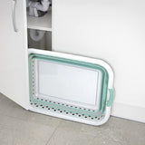 ruimtebesparende rechthoekige opvouwbare wasmand 45L wit roze