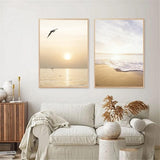 Set van 3 posters voor woonkamer – fotodecoratie slaapkamer – zonsondergang strand stijlvolle muurfoto’s – zonder fotolijst (21 x 30 cm)