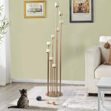 Golden Candle Holder, Pillar Candle, Gold Metal, 9 Arming, Candle Holder Pillar Candle Holder for Wedding, Dining Table, Centrepiece, Decoration, Living Room, Christmas Decoration, 117.5 cm