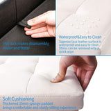 Kruk opvouwbare bank kunstleer opbergdoos met opbergruimte, wit, 38 x 38 x 38 cm