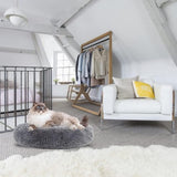 Hondenbed, 70 cm, rond, wollig, rond, van pluche, hondenbed, hondensofa, kattenbed, hondenmand, wasbaar, voor grote honden, katten, huisdieren, donkergrijs