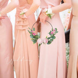 Kunstbloemenkrans voor bruiloft, metalen ring, zomerdeurkrans, kunstbloemenkrans, decoratie voor zomer- en lentedeuren, hekken, ramen, bruiloften en woondecoratie.