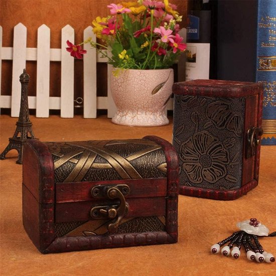 schatkist is handgemaakt van hoogwaardig hout, lichtgewicht, slagvast en breekt niet, zelfs niet als hij valt.