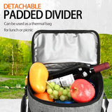 Flessentas voor 6 flessen Koeltas Geïsoleerde wijntas Draagbare wijnkoeltas met riem voor picknickfeest BBQ Camping Wijnproeven Grijs 27 x 16 x 33 cm