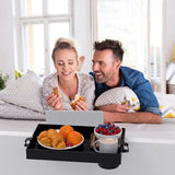 Inklapbaar nachtkastje, bedplank stapelbedrek voor studentenhuis, bedplank voor kinderen, met bekerhouder haken, 28,5 x 42 cm, zwart