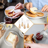 5 stuks kaasmessenset, botermes, 12 cm, taartmes, roestvrij staal, botermes, kleine kaasmessenset, kleine serveerspreaders, perfect voor cake, dessert en kaassalade