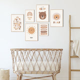 Poster kinderkamer | set van 6 DIN A4 | wandafbeeldingen | kinderkamerposters | deco foto's kinderkamer | appiraties | ABC-posters | babykamer decoratie | muurposter Premium