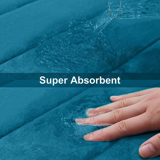badmat, absorberend, antislip, wasbaar, 51 x 76 cm, blauw