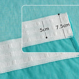 Gordijnen met ruchesband, korte voile raamgordijnen, woonkamer, transparante vitrages, winkelgordijn, slaapkamer, moderne lusgordijnen, set van 2, 140 x 225 cm (b x h), turkoois