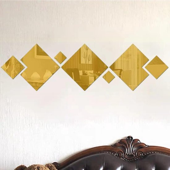 Je ontvangt 7 stuks spiegelstickers, de gecombineerde grootte is ongeveer 80 x 55 cm