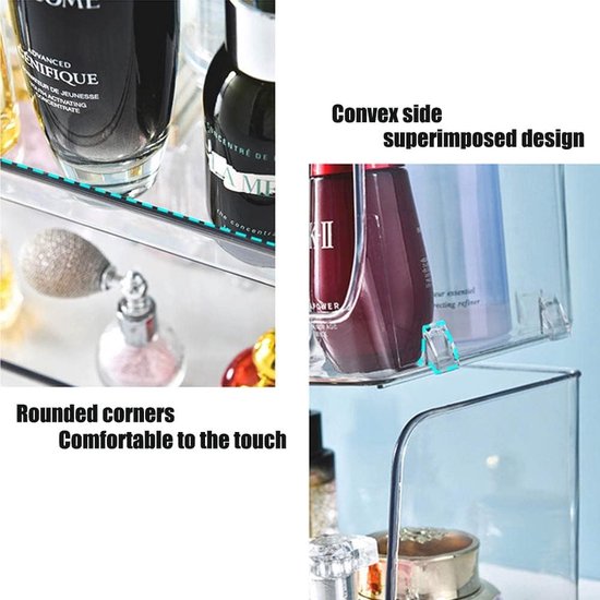 Make-up opbergdoos Make-up Organizer Opslag Clear Organizer Parfum Display Stand Toilettas Organizer voor Badkamer Kleedkamer Kaptafel Houder