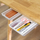 Lade onder bureau, 2 stuks verborgen bureaulade-organizer, zelfklevende organizer voor pennenbox, servies, kantoor, thuis, school, ladebox