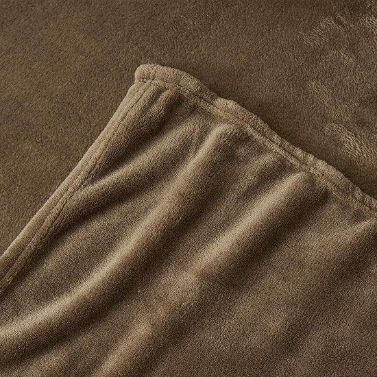 Knuffeldeken, pluizige deken, bruin, fleecedeken, 150 x 200 cm, XL, warme bankdeken, knuffelige woondeken, zacht als woonkamerdeken, bankdeken voor de winter