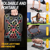 Opvouwbaar 41-in-1 push-up board met teller, brede push-upplank met handgreep voor spiertraining en krachttraining, 41 combiposities