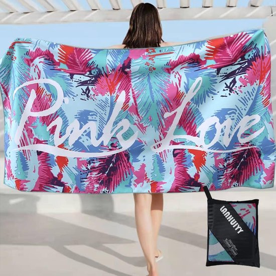 microvezel strandlaken - strandlaken groot 160x80cm -strandhanddoeken zandvrij - sneldrogende en lichte strandhanddoeken. Geschikt voor camping, sportschool, strand.