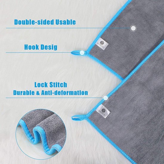 Microvezeldoek, autoverzorging, 4-delige set, luxe microvezeldoeken, polijstdoeken, droogdoek, microvezeldoek, voor het polijsten, wassen, drogen, stofvegen en onderhouden, 40 x 40 cm