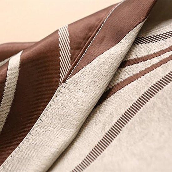 Set van 2 geometrische moderne gordijnen voor de woonkamer (245 x 140 cm, bruin)