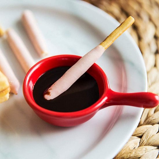 6 x snackkommen van porselein, mini-kommen om te dippen, kleine kommen voor tapas, dessert, noten, sojasauskommen, ijs, dipkommen, sushi-ingrediënten, dipkommen met handgrepen